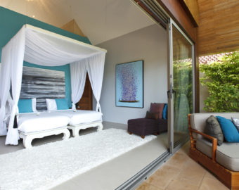 Twin bedroom at Baan Kilee, luxury, private villa located on Lipa Noi Beach, Koh Samui, Thailand